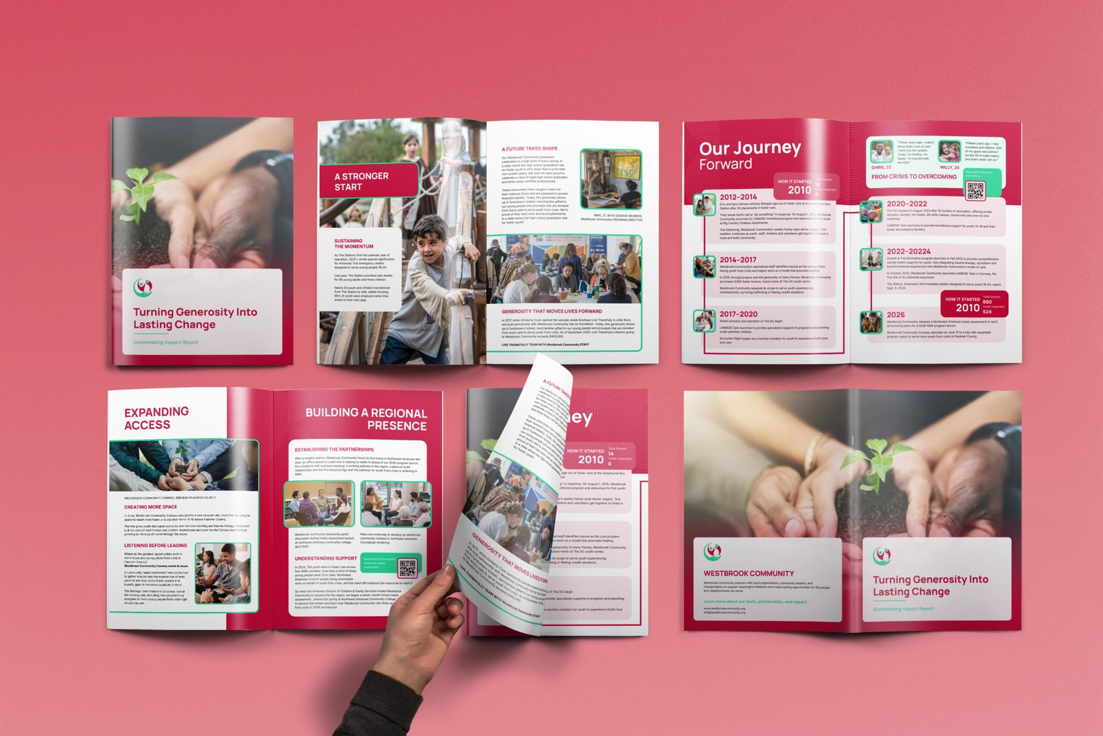 Nonprofit annual report design mockup for a public health organization